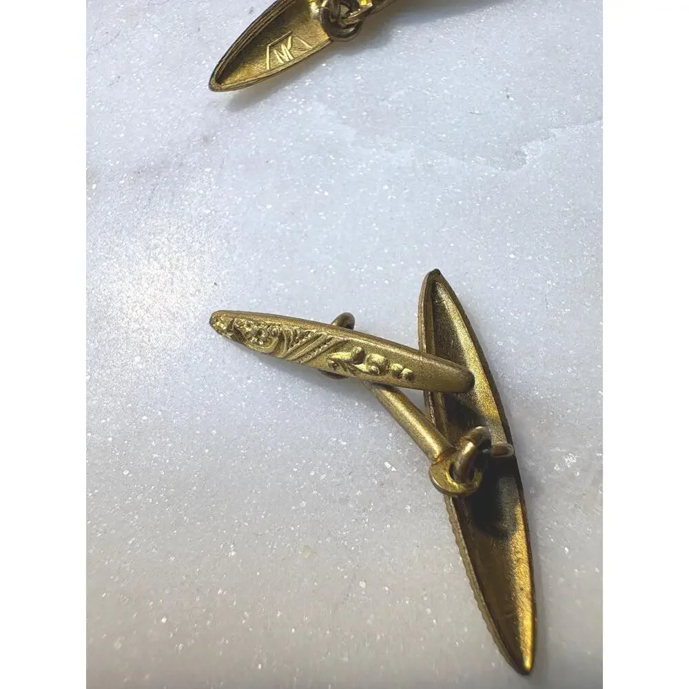 Vintage VTG Cufflinks in Victorian style very old Initials MK inside